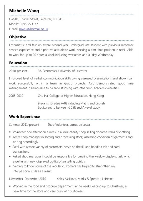 Part-Time Job CV - What Should You Write in It? | CV Politan