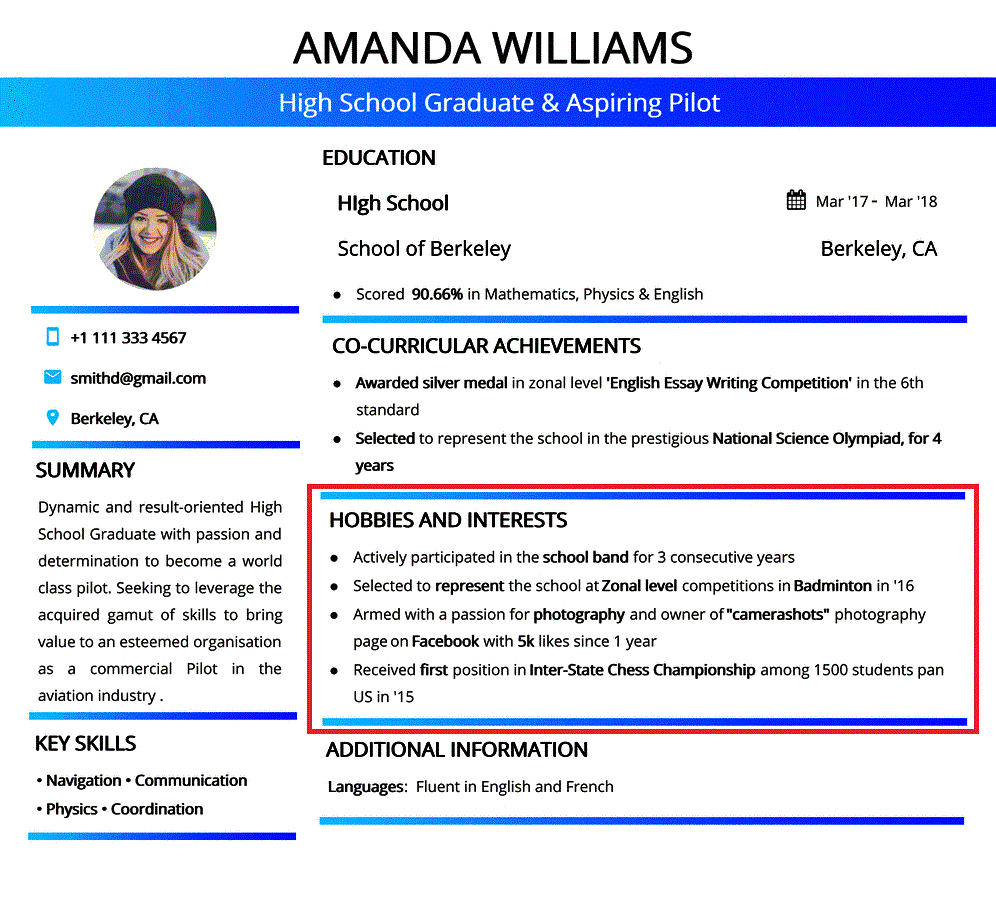 how to write hobbies in resume